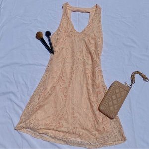 Baby Pink Lace Shift Dress